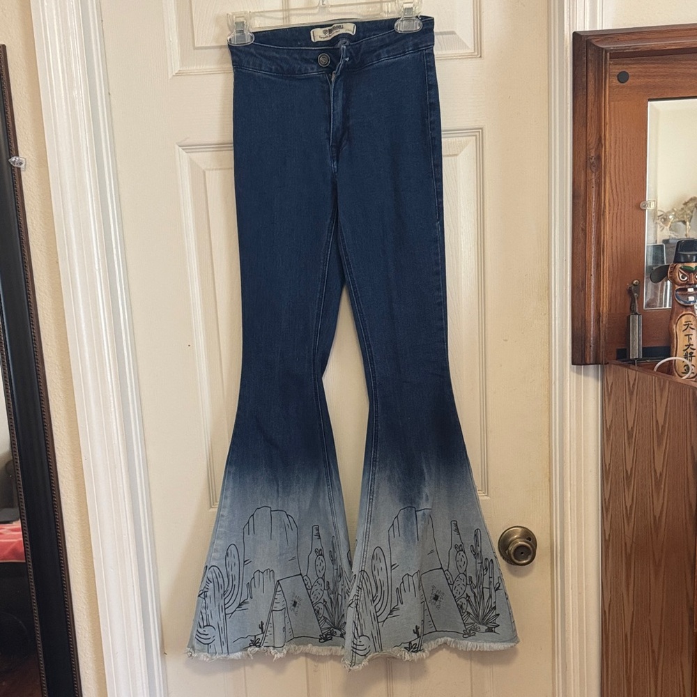 Blue Flare & Wide Leg Jeans